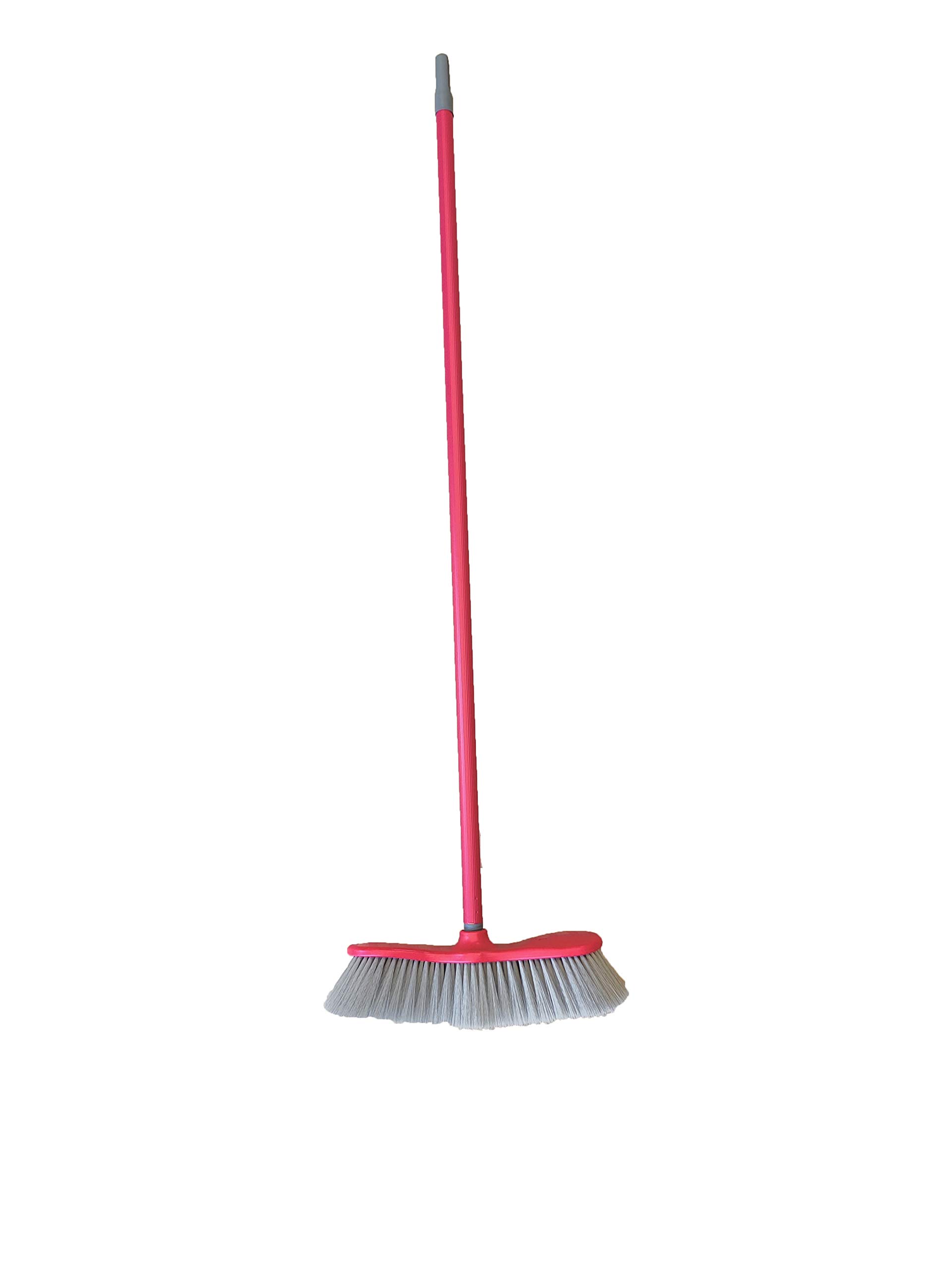 Ezy Be Soft Bristles Brush with Handle - Floor Broom in Red (3240005_MT), Ideal for Gentle and Effective Floor Sweeping, Durable Construction, Ergonomic Handle for Comfortable Use, Stylish Design