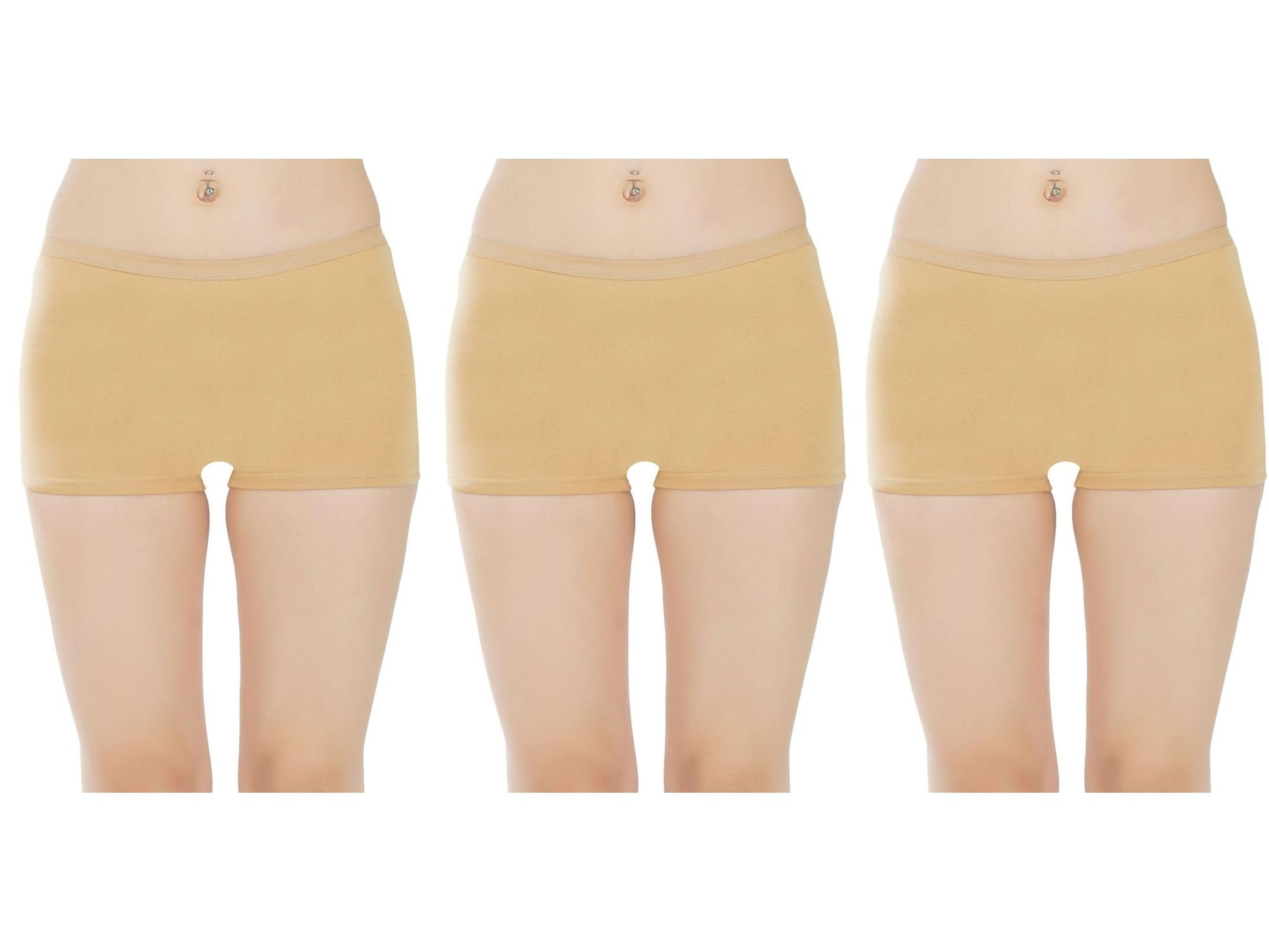 Pure Cotton Seamless Plain Solid Boyshort Panties for Women Underwear Briefs Low-Waist Boyshorts Stylish Undergarments | Boy Shorts for Girls, Pack of 3-image-48