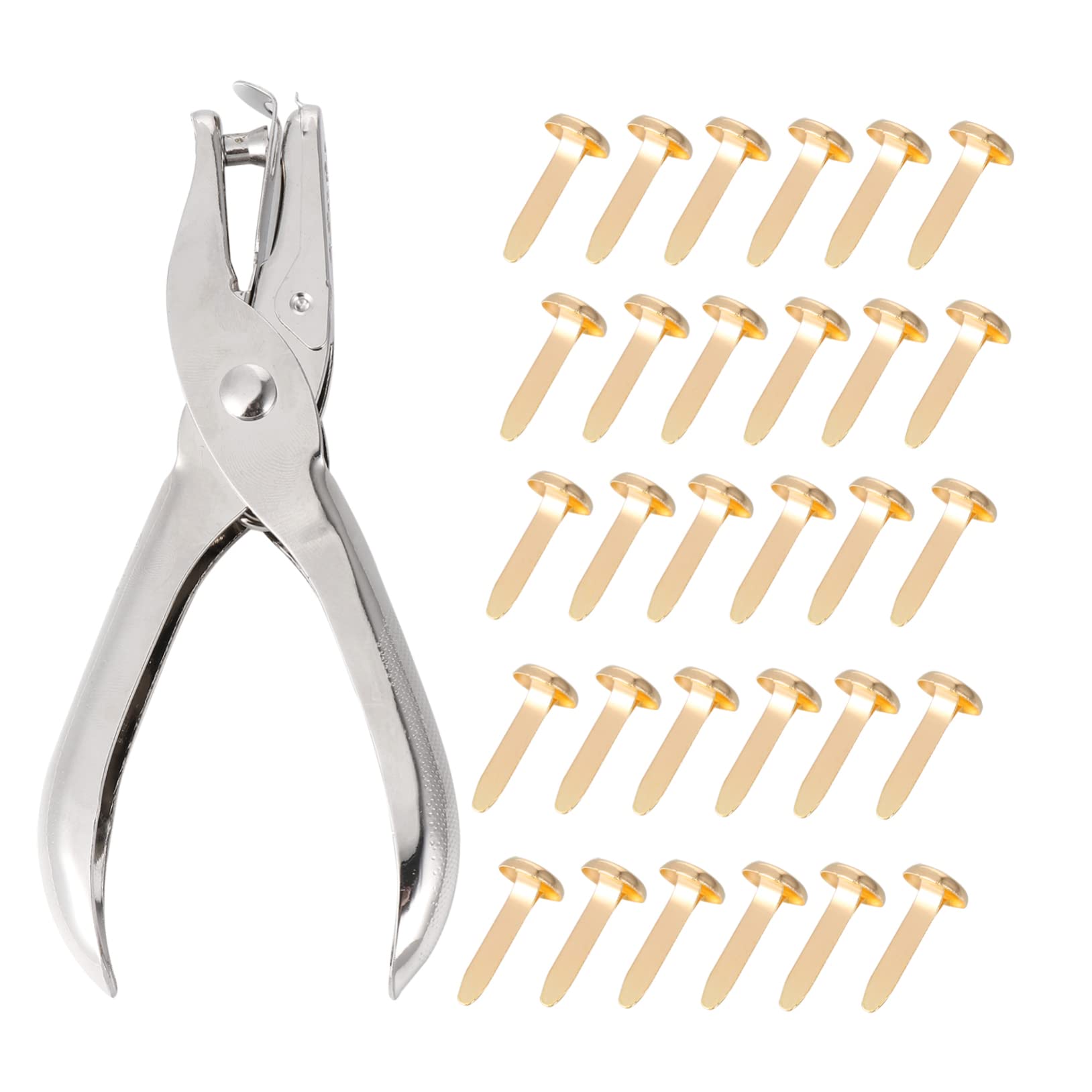 Homoyoyo Craft DIY Brads 200pcs Brass Washers Round Head Fasteners Metal Brads for Paper Projects