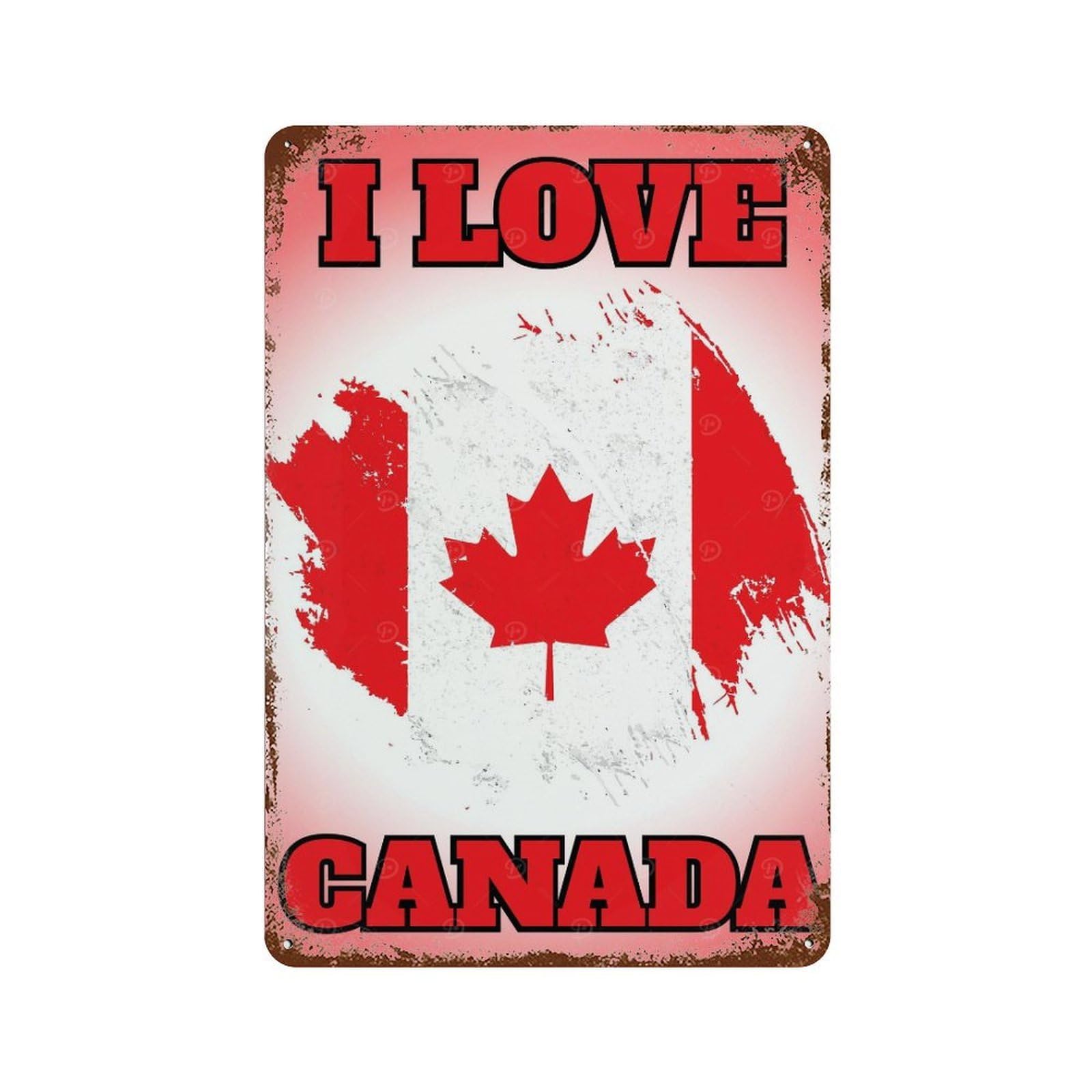 Canada Flag Retro Metal Sign 11.8"x7.9", Classic Wall Plaque for Basement, Hobby Room And Garage Decor