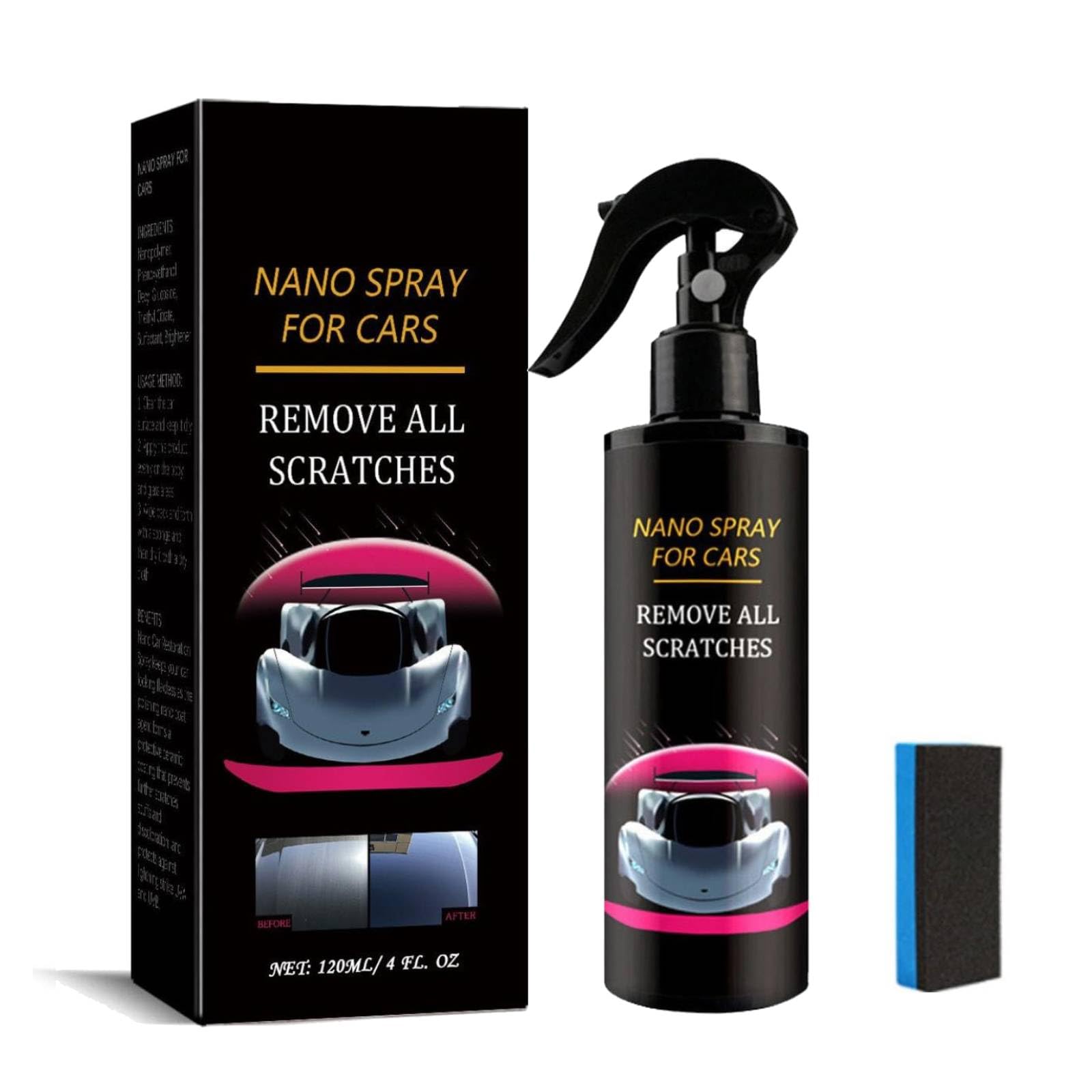 Nurafix Nano Car Spray, Nurafix Auto Spray Kratzer Entfernen, Auto Kratzer Entferner, Autobeschichtungsspray, Auto-Nano-Beschichtungsspray, Effektive Entfernung von Kratzern (1PC)