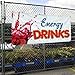 Vinyl Banner Multiple Sizes Energy Drinks Outdoor Advertising Printing B Restaurant & Food Outdoor Weatherproof Industrial Yard Signs White 4 Grommets 24x48Inches