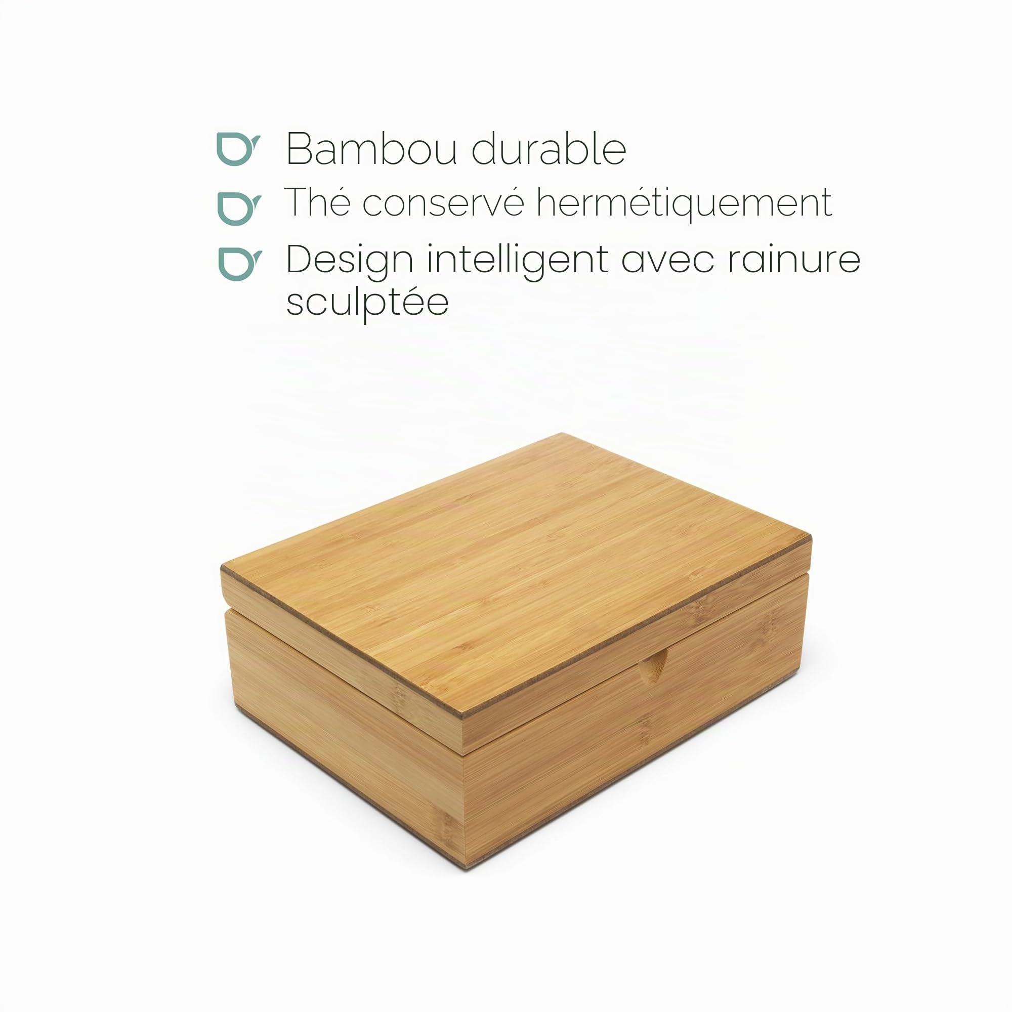 Bredemeijer - Boîte à thé avec 4 boîtes - Bambou - Avec cuillère doseuse