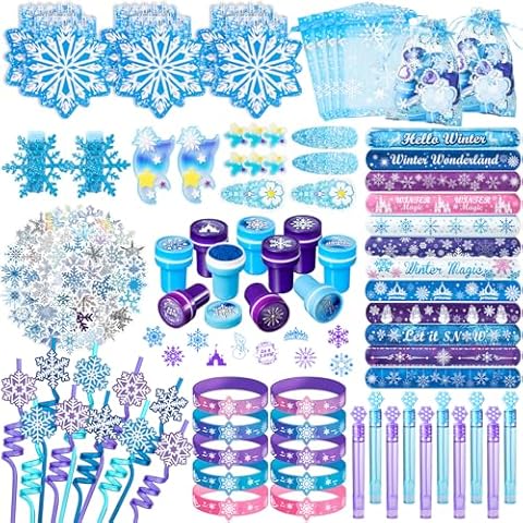 DMIGHT 130 Pcs Frozen Party Favors Birthday Supplies for Girls Kids, Gift Bags Frozen Filler Goodie Bag Stuffers Frozen Birthday Party Supplies Cover