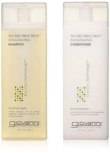 Set dúo de shampoo y acondicionador Tea Tree Triple Treat de Giovanni de 8.5 onzas líquidas cada botella