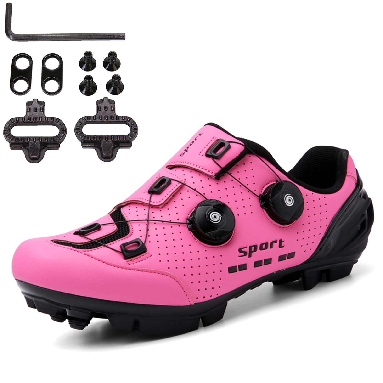SDEQA Fahrradschuhe Damen MTB Radschuhe Kompatibel Mit Peloton Look SPD SPD-SL Delta Rennradschuhe