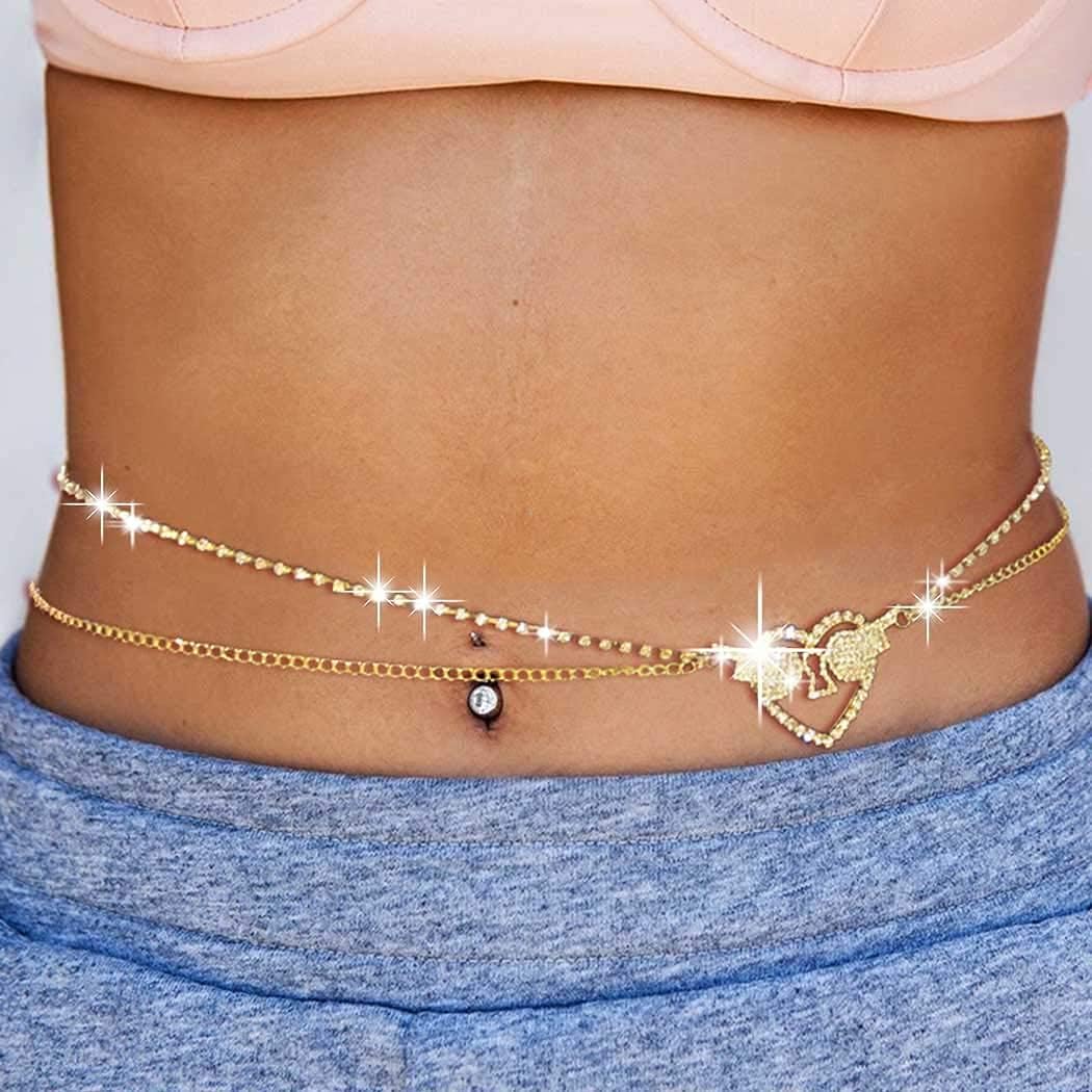 Reetan Crystal Body Chains Lover Layered Waist Chains