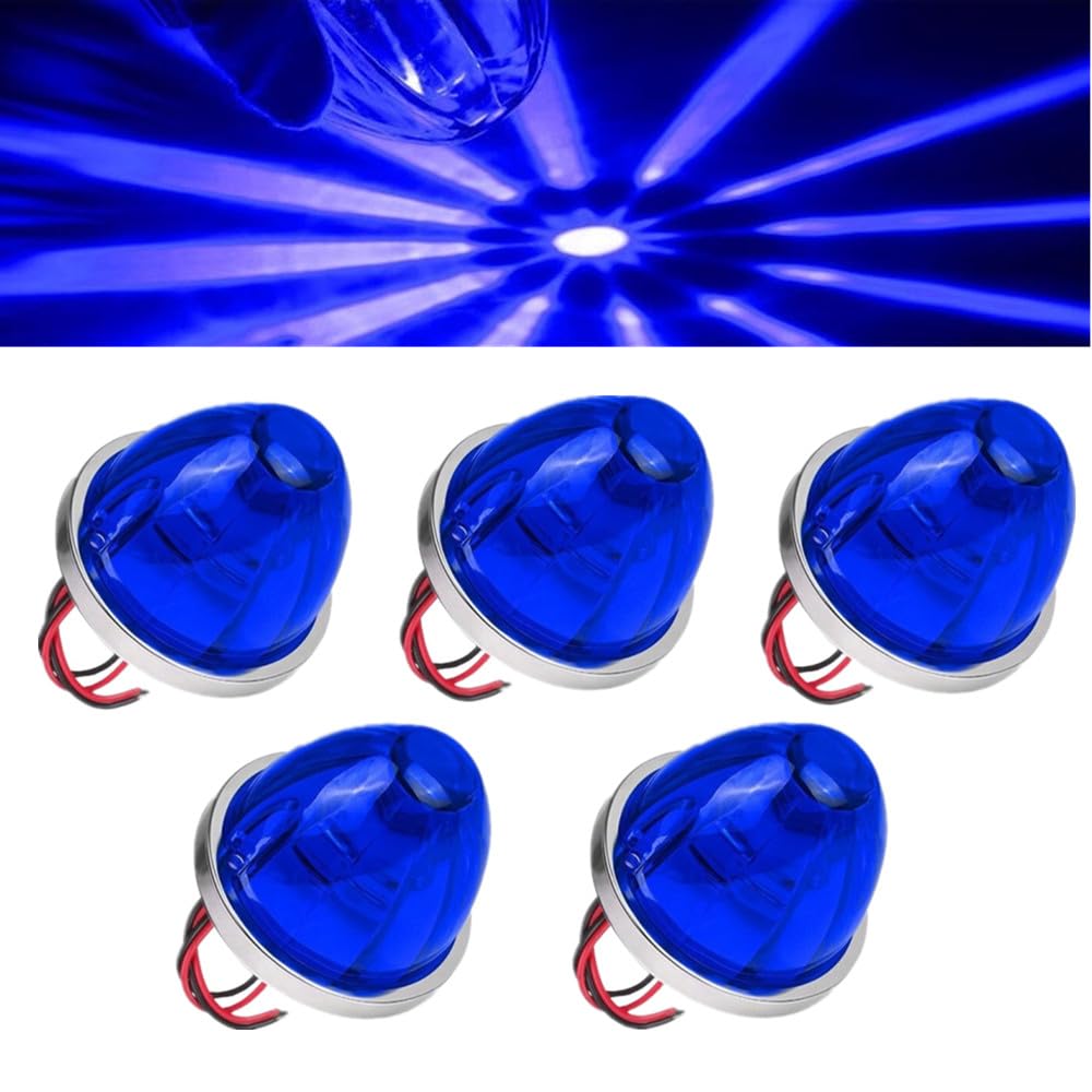 Ctopkatuo 5PCS Watermelon Lights for Semi Truck，LED Watermelon Light Indicator Side Marker Lamp, Outline water melon Side Marker for Motor with Bezel