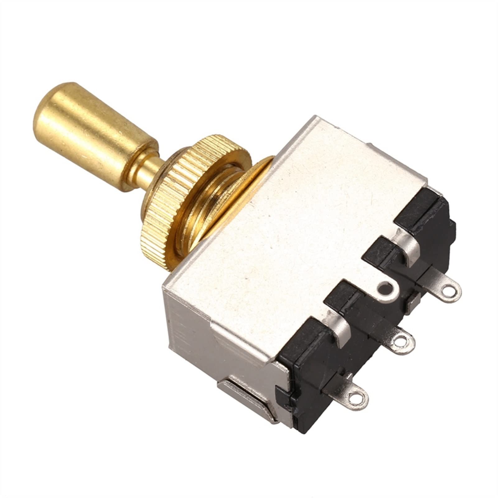 TSTS 1 Interruptor Selector De Palanca De 3 Vías con Perilla De Punta Y 1 Interruptor De Palanca De Caja De 3 Vías con Punta De Metal (Dorado). Reemplazo Piezas Guitarra