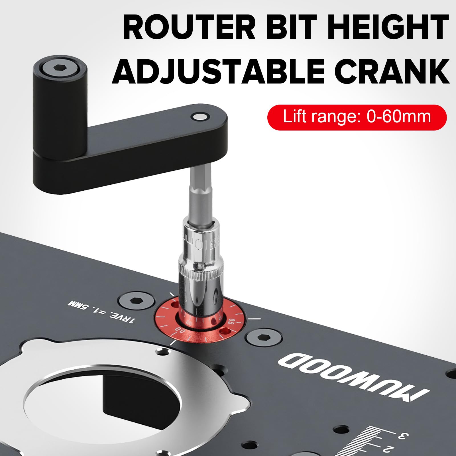 Router Table Lift System 69mm Diameter Motors - Dettaglio