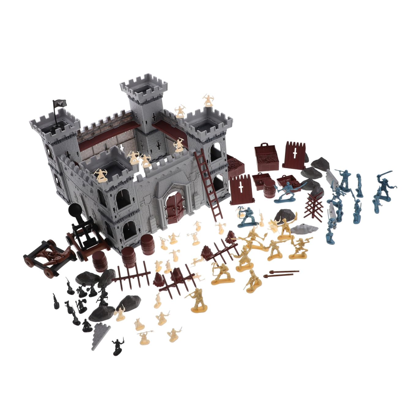 BESPORTBLE Playset Castello Pirata Assemblabile 310 Pezzi, Plastica | Sacchetto Incluso, Tema Pirata per Ragazzo Ragazza, Stile Decorativo ed Educativo