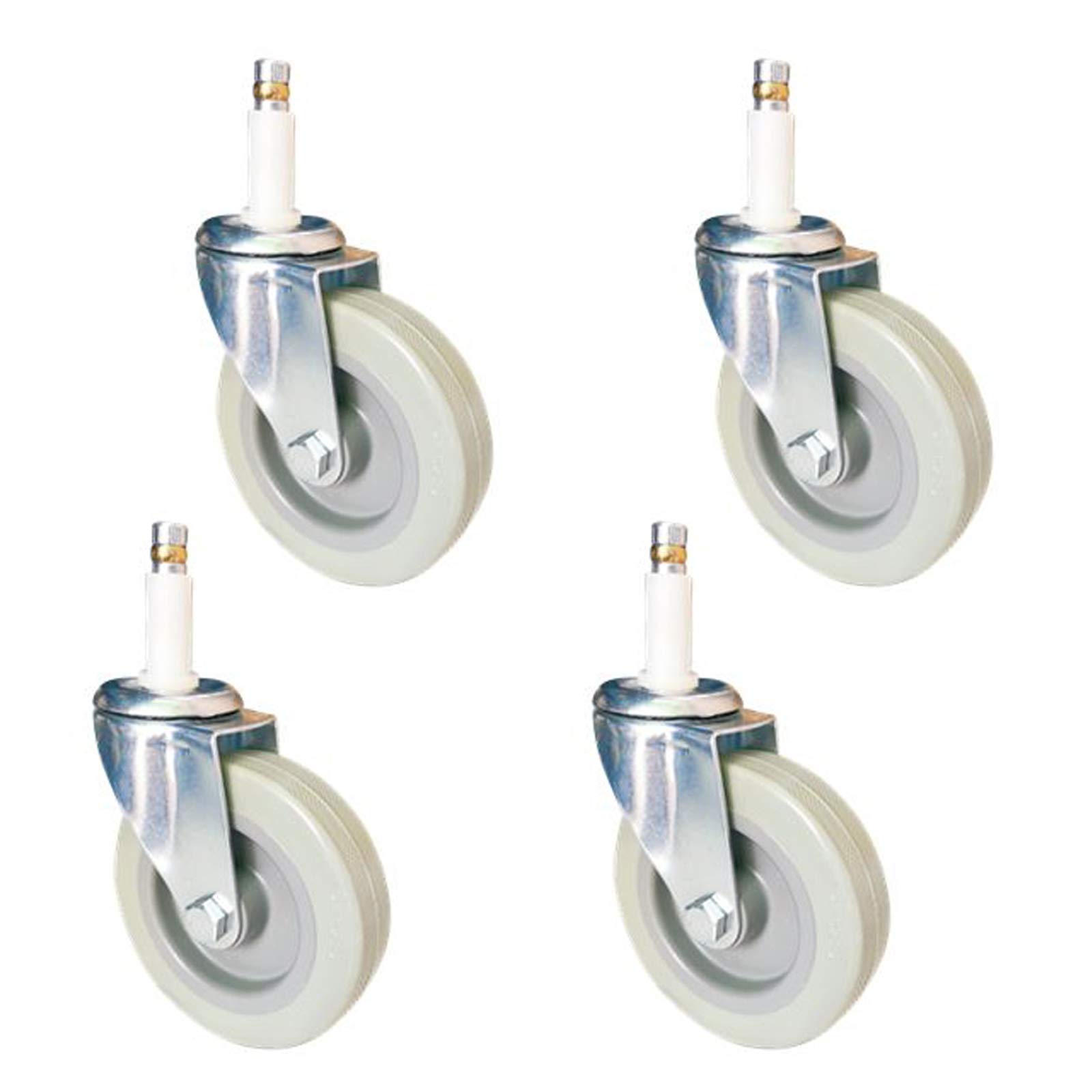 Ruedas Giratorias,Ruedas for Sillas,Ruedas Giratorias de Alta Resistencia de 4",Vagones Comedor de PU for Banco de Trabajo de Carro de Hotel de Cocina,Vástago Estándar M11x50mm,Capacidad 210kg,4 Pieza