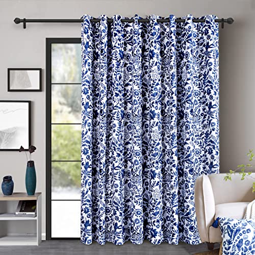 Driftaway Julia Room Divider Curtain For Bedroom Patio Door Sliding Glass Door Curtains Privacy Thermal Insulated Closet Curtain Extra Wide Blackout Curtains Grommet Drape 108W X 84L Inch Navy 1 Panel #TOP7