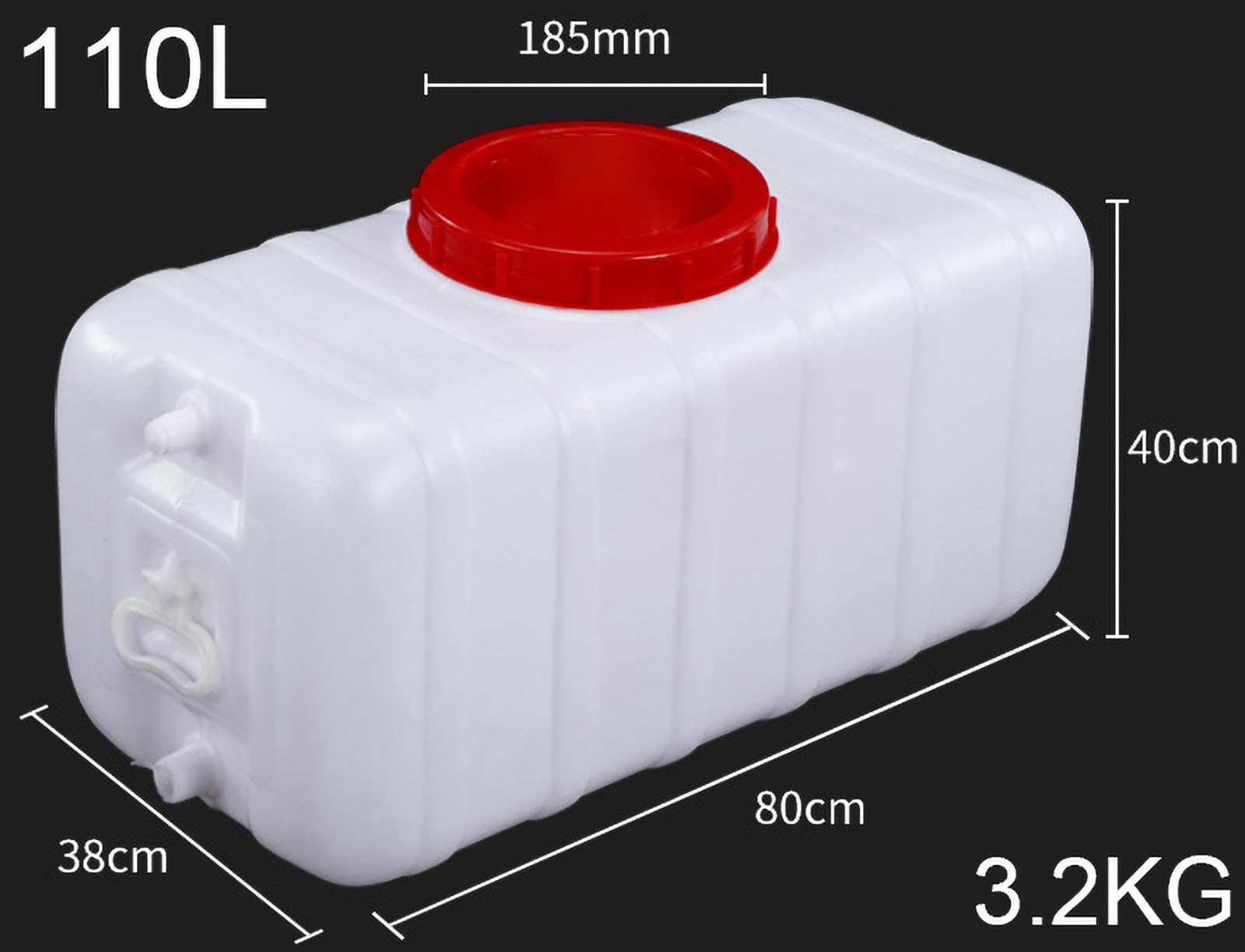 Wassertank 25L/30L/50L/75L/110L/200L Wasserkanister Wasserbehälter Wassertank Mit Festmontiertem Ablasshahn Tragbar Trinkwasserkanister Für Camping Ausflug Camping Urlaub BBQ(Size:110L)