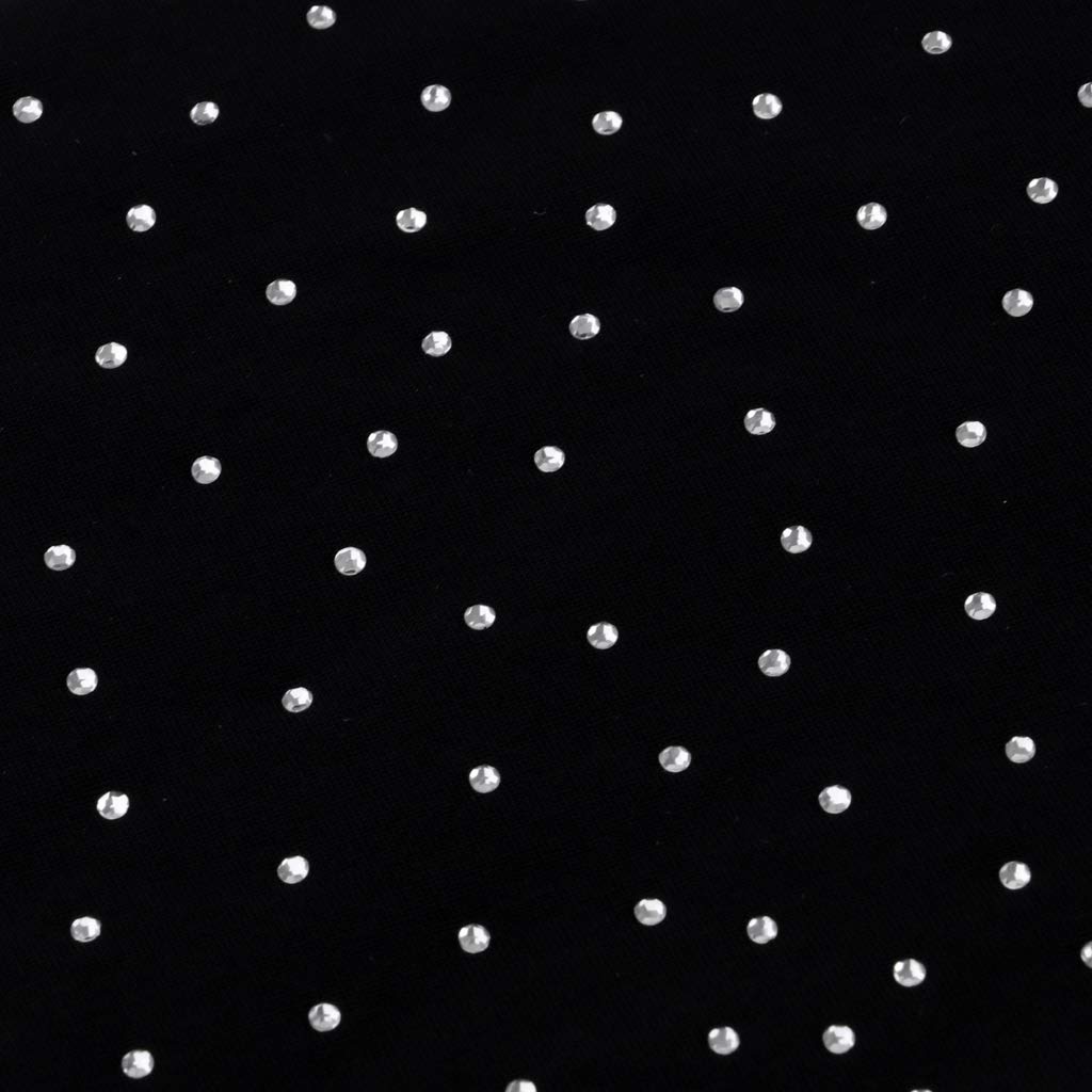 Inzopo Figure Skating Polar Fleece Long Pants with Crystal - Gymnastics Trousers for Adult Kids Competition - Multiple Sizes M Black