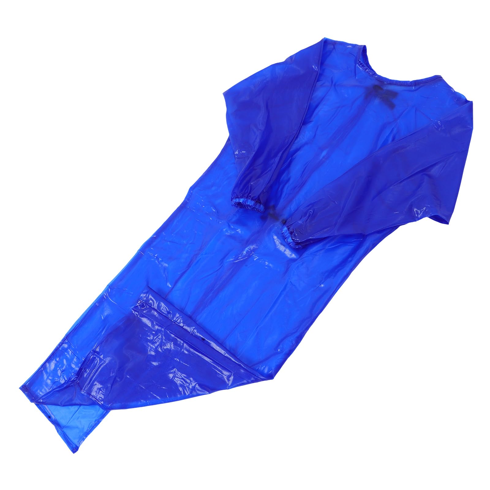 Pvc Arbeitsschürze mit Langen Ärmeln, Blau, Unisex | Transparentes Design, Größe L, für Arbeitsumgebungen und Schlachthofeinsatz