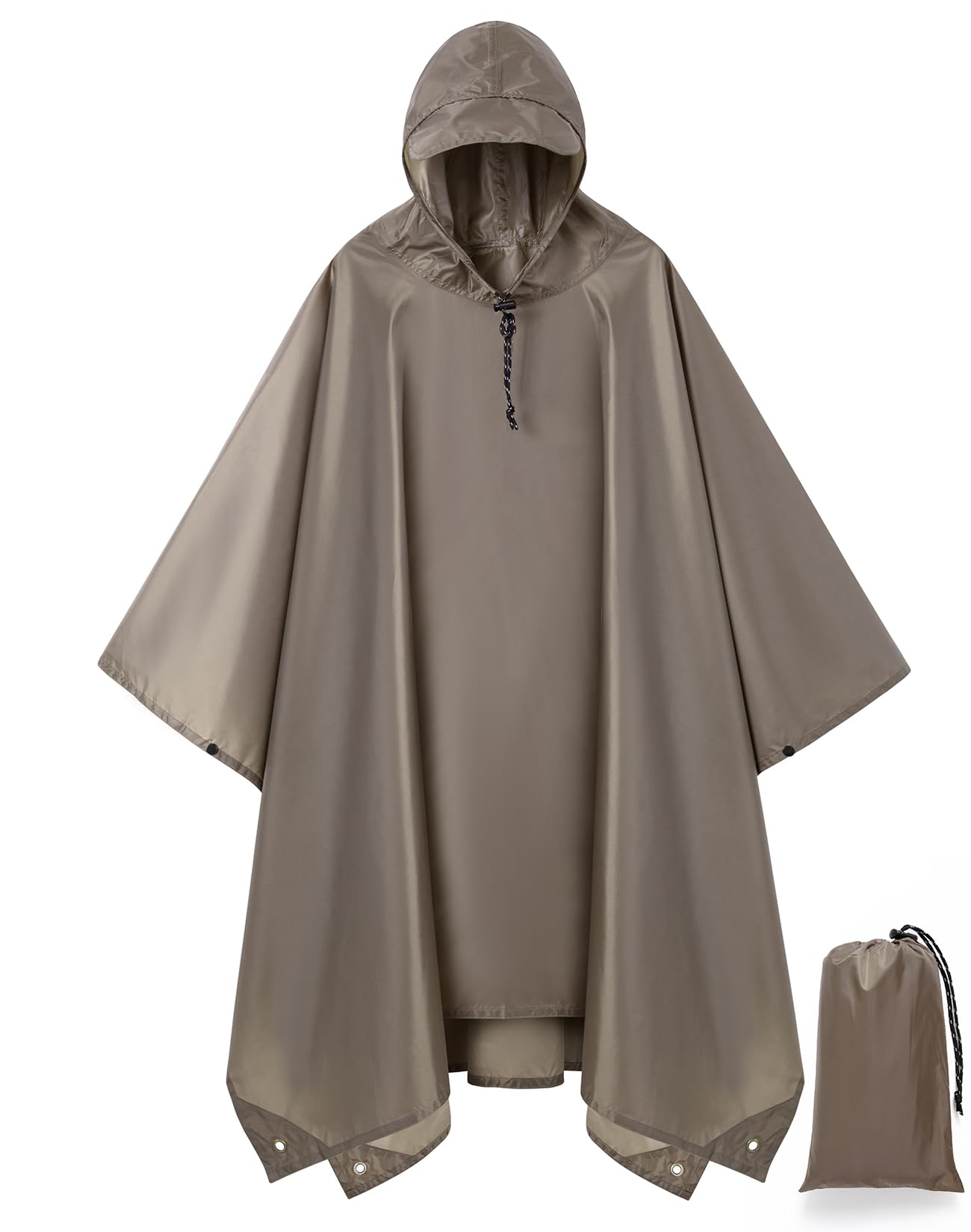 Waterproof Rain Poncho for Women -Lightweight Windproof Hooded Raincoat Reusable Rainwear for Hiking, Camping,Riding