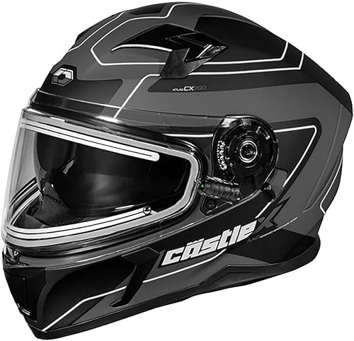 Castle X CX390 Atlas - Casco de nieve eléctrico de cara completa carbón matenegro - 3XL
