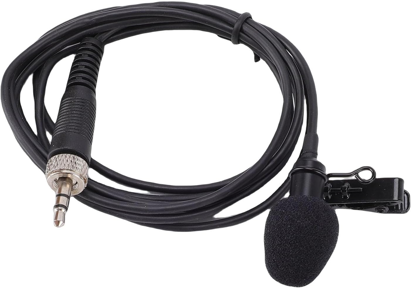 Jiawu Lavalier Microphone Powerful Omnidirectional Lapel Mic for Wireless Transmitter Broadcasting Studio Recording, PVC and Metal Material