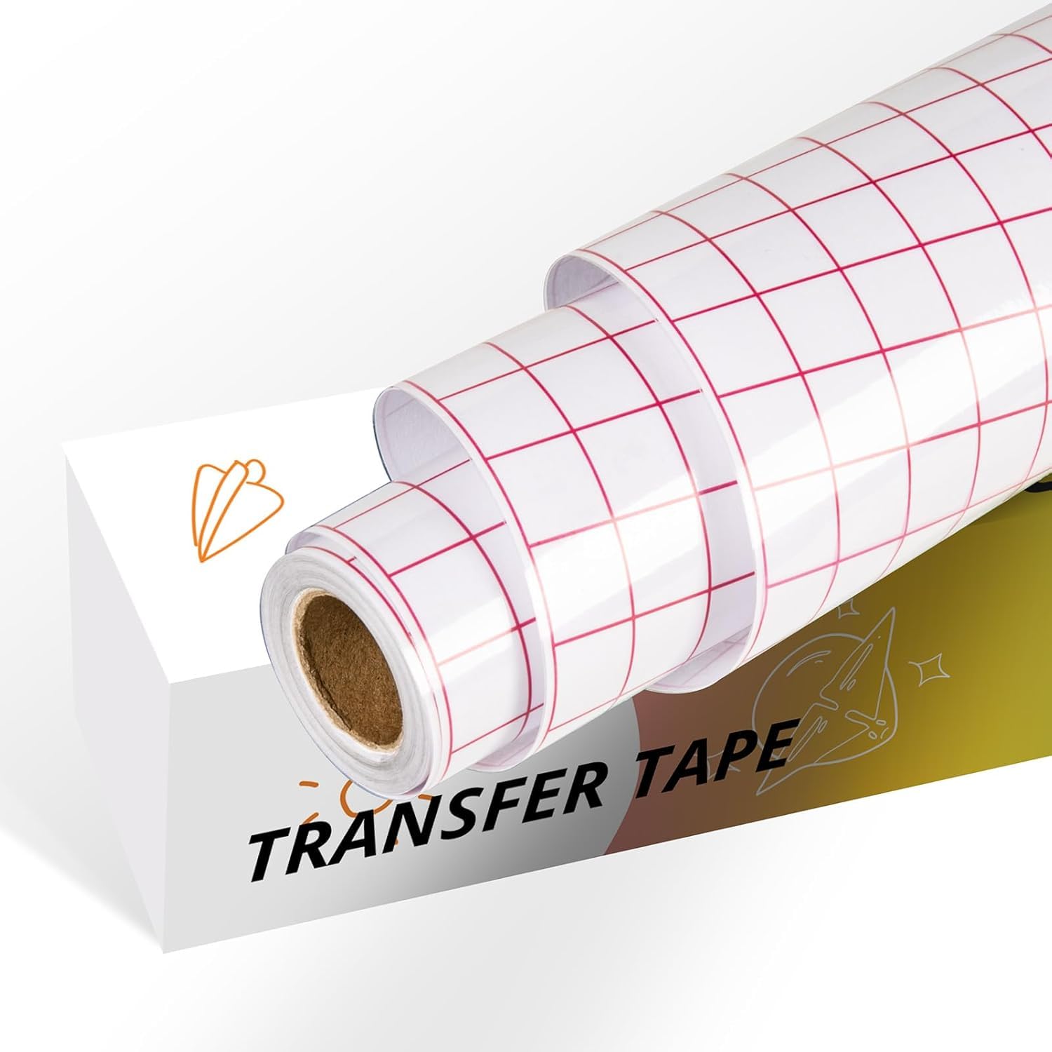 YRYM HT Red Grid Transfer Tape 12" x12FT Medium Tack for Adhesive Vinyl — image 1