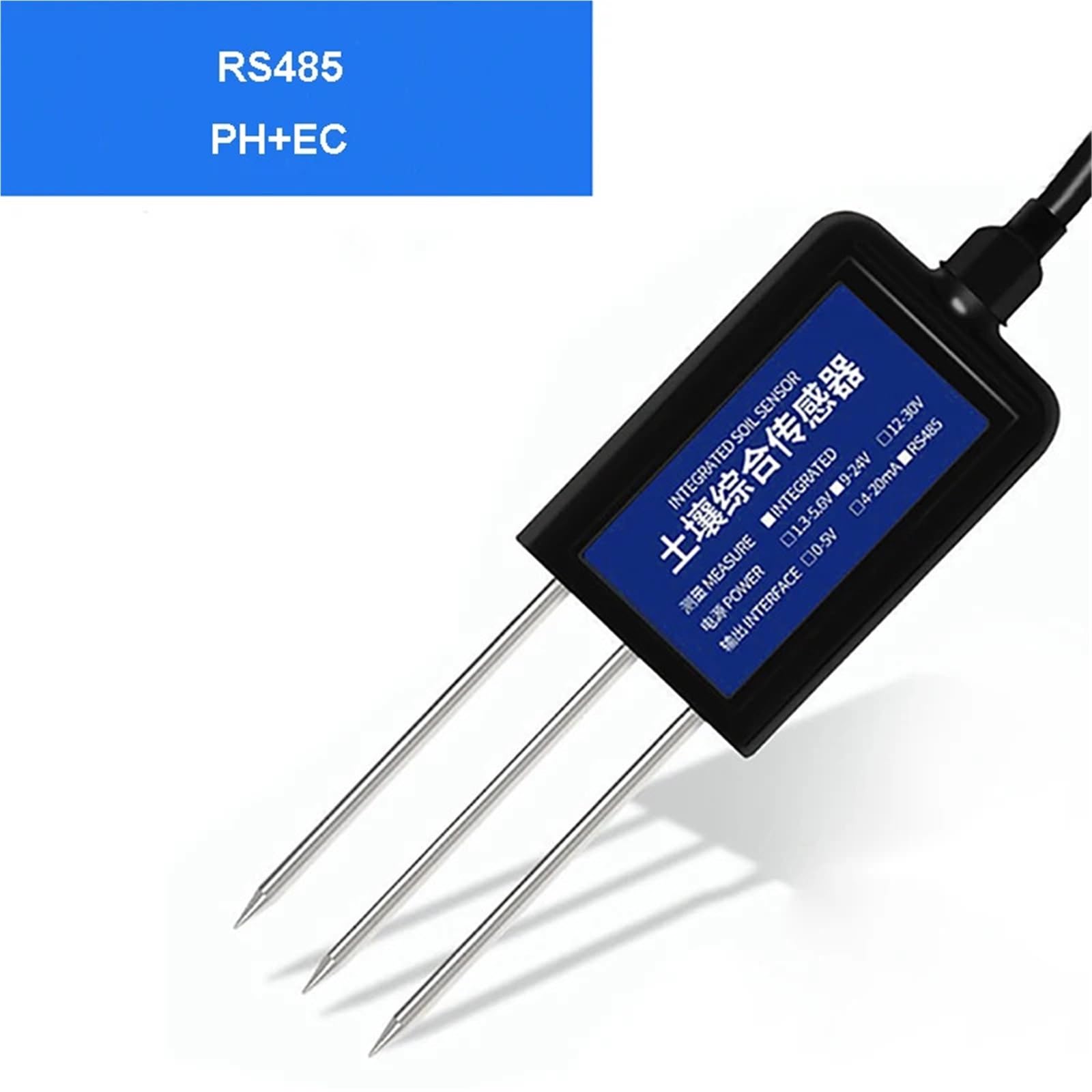 Sensor de temperatura y humedad agrícola, Ph conductividad 7 en 1 del suelo, detector nitrógeno, fósforo potasio Laboratorio de investigación(EC and PH)