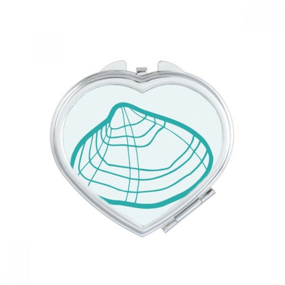 Miroir de poche motif pétoncle marine : compact et ergonomique pour retouches