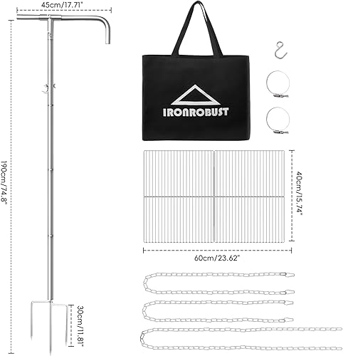Miniatura 2 de Parrilla de camping de acero inoxidable  Altura ajustable, 360 giratorio y plegable Equipo de cocina de fuego de campamento, resistente y portátil