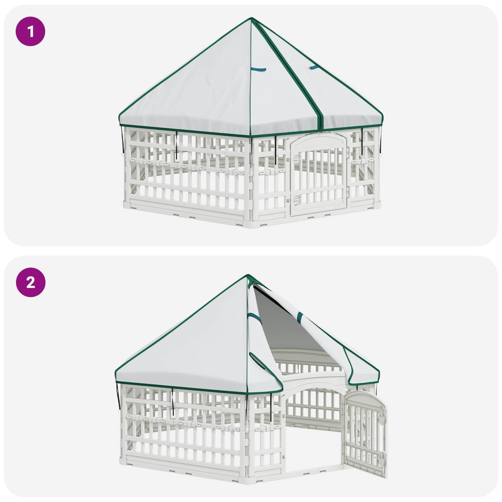 vidaXL 6 pannelli, penna da gioco per cani, 179 x 151 x 114 cm, colore: Bianco