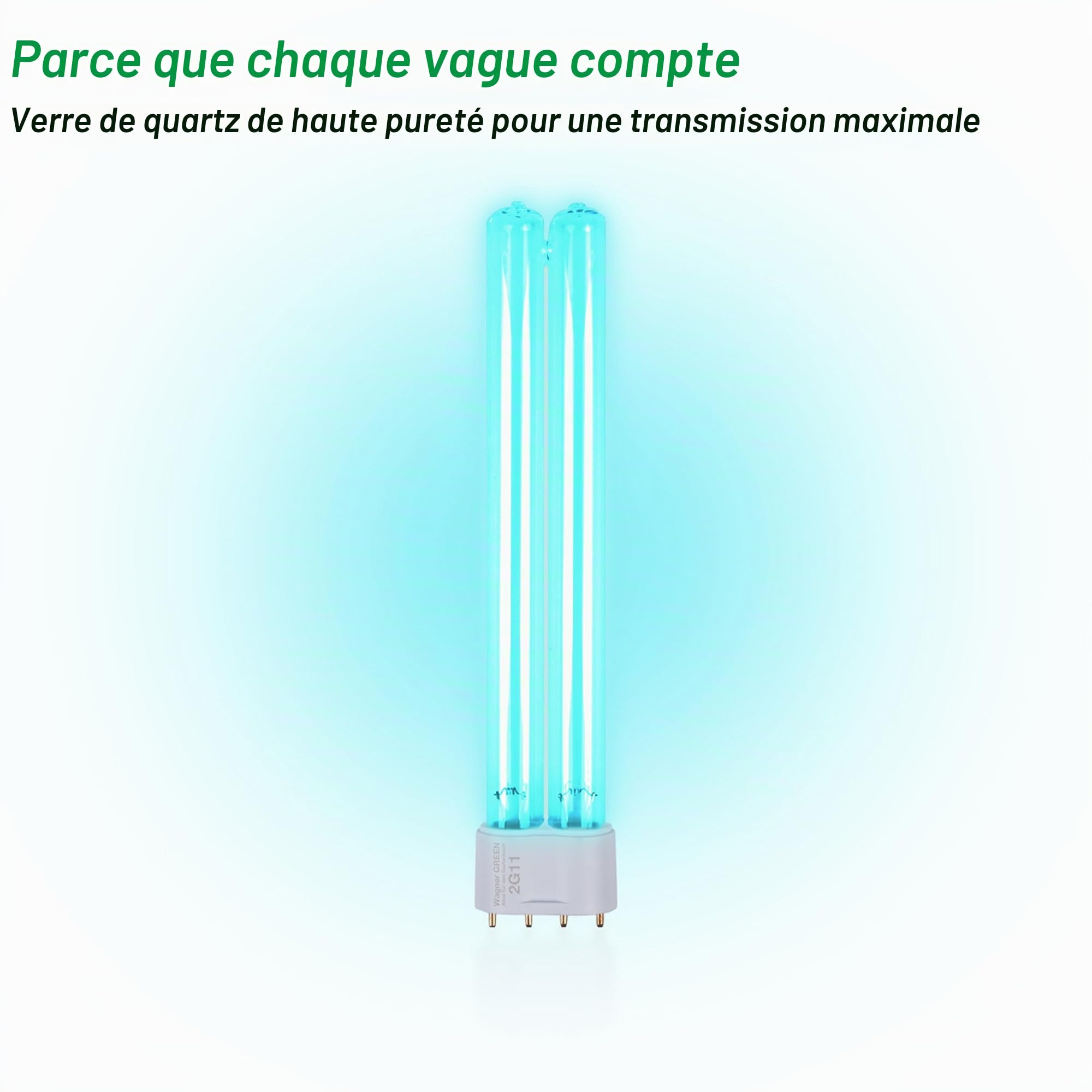 Wagner Green Lampe de rechange UVC 2G11 PL-L pour clarificateur d'eau et filtre de bassin (18 W)