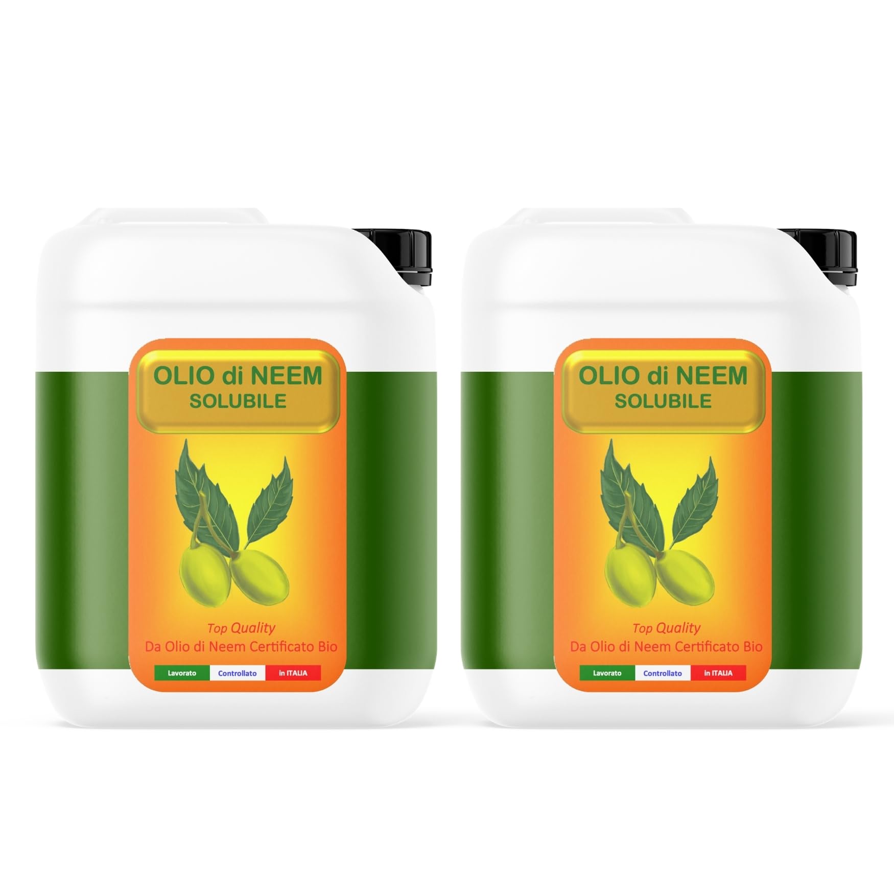 Solubile Olio di Neem, Argan Italia, idrosolubile, solubile in acqua 10 Litri (2x5Lt) - piante, ambienti, giardino, animali, insetti