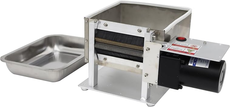 220V 20W Adjustable Roller Gap Pea Peeling Machine,33-55lbs/h Stainless Steel Pea Shelling Machine for Edamame and Green Peas