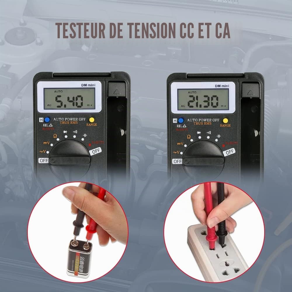 Autool DM Mini Multimètre de Poche Numérique à Sélection Automatique