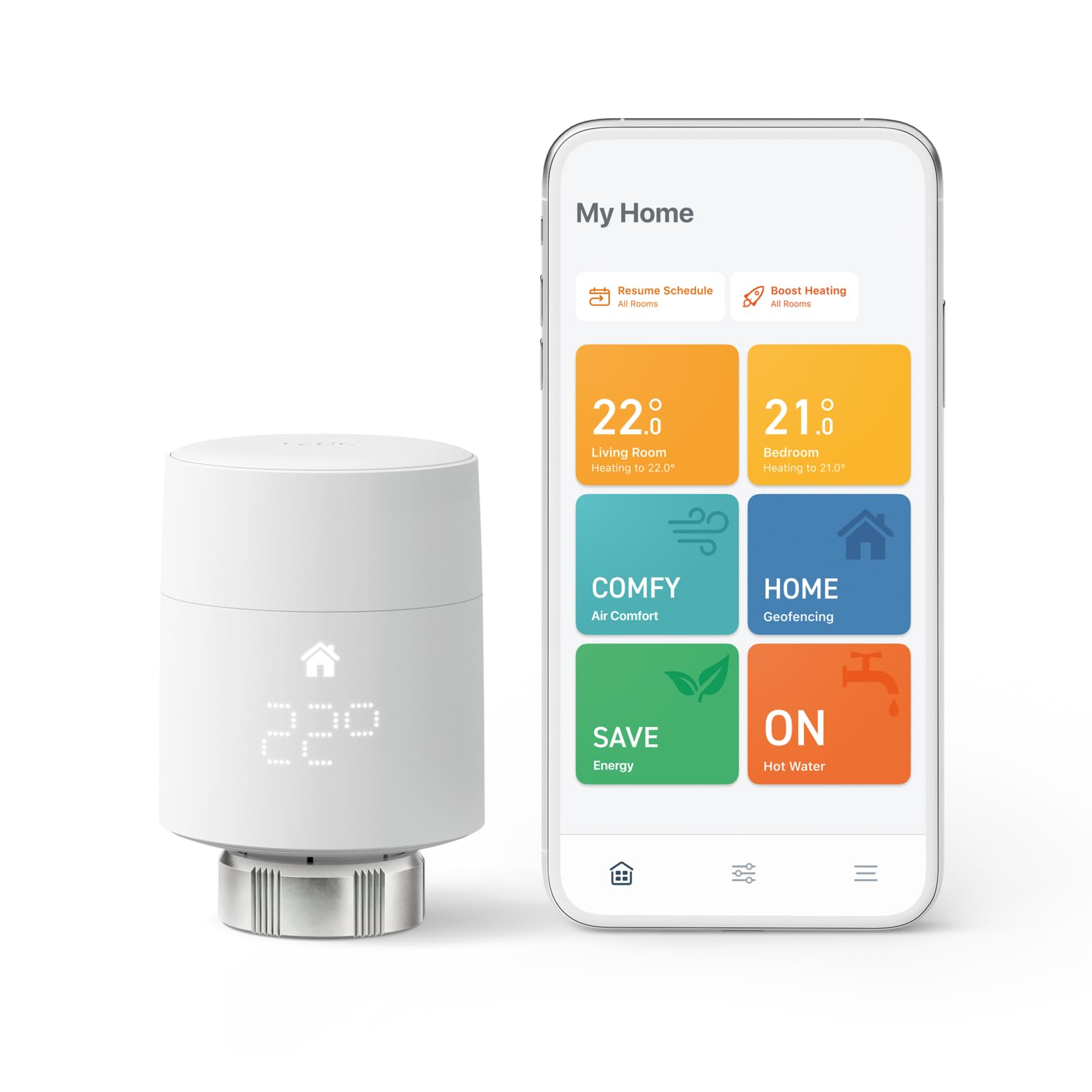 tado° smartes Heizkörperthermostat – Wifi Starter Kit V3+, inkl. 1 x Thermostat für Heizung – digitale App Steuerung – Alexa, Siri, Google Assistant