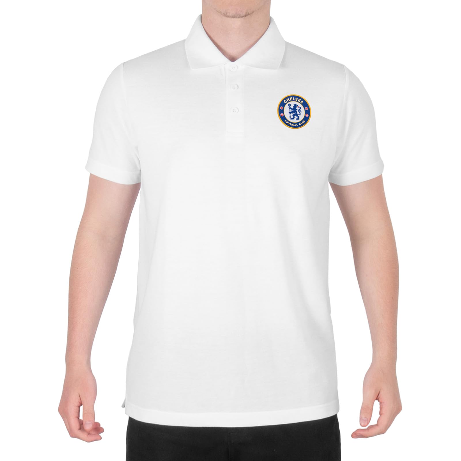 Chelsea Official Football Gift Mens Crest Polo Shirt White 3XL