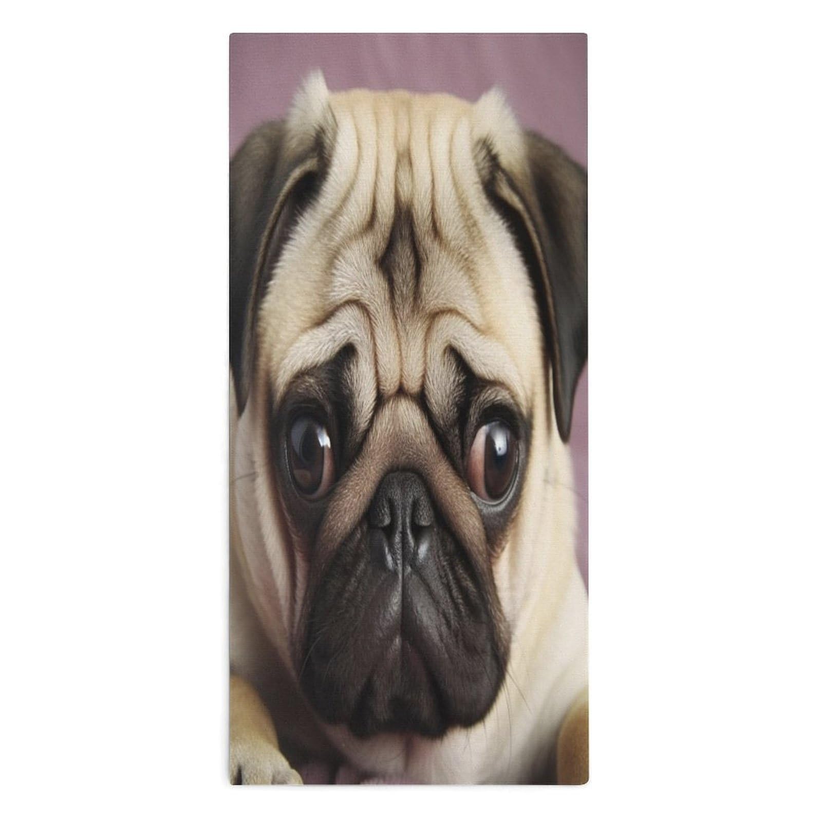 YUXBVKRS Pug Hand Towels for Bathroom 14x29 Inch