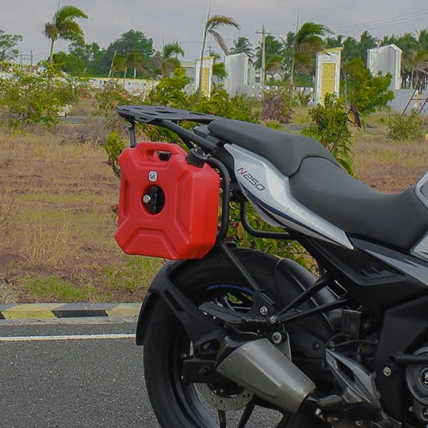Image of 3 in 1 Saddle Stays with Jerry Can Holder and Bag Holder Compatible with Bajaj Pulsar N160 /N250 /F250 (Black) (Set of 1)