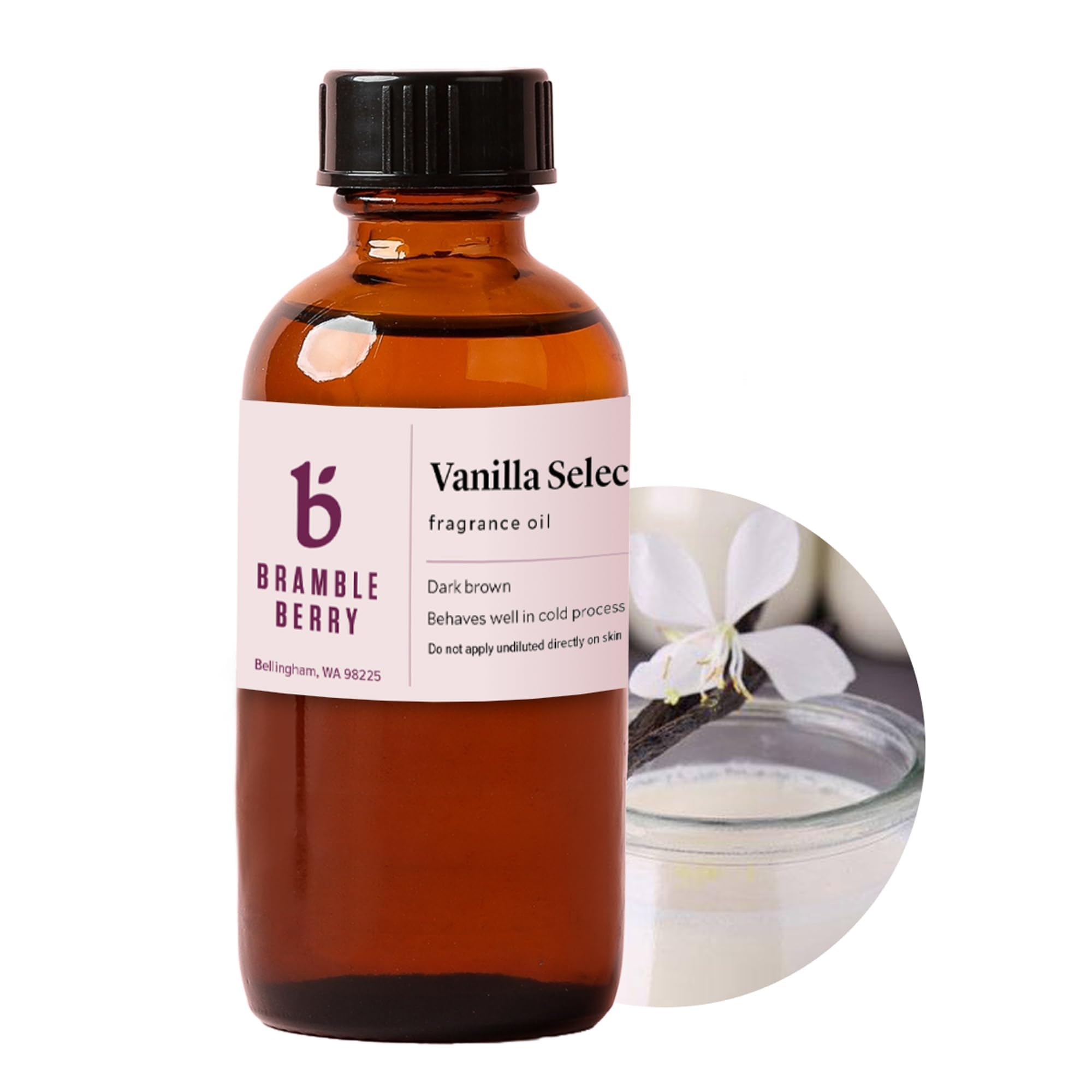 Bramble Berry Vanilla Select Fragrance Oil | Vanilla Select Scent for Soap Making, Candle Making, Lotion &amp; Bath Bombs | Skin Safe, Vegan, Paraben &amp; Phthalate Free, DIY Craft Essential