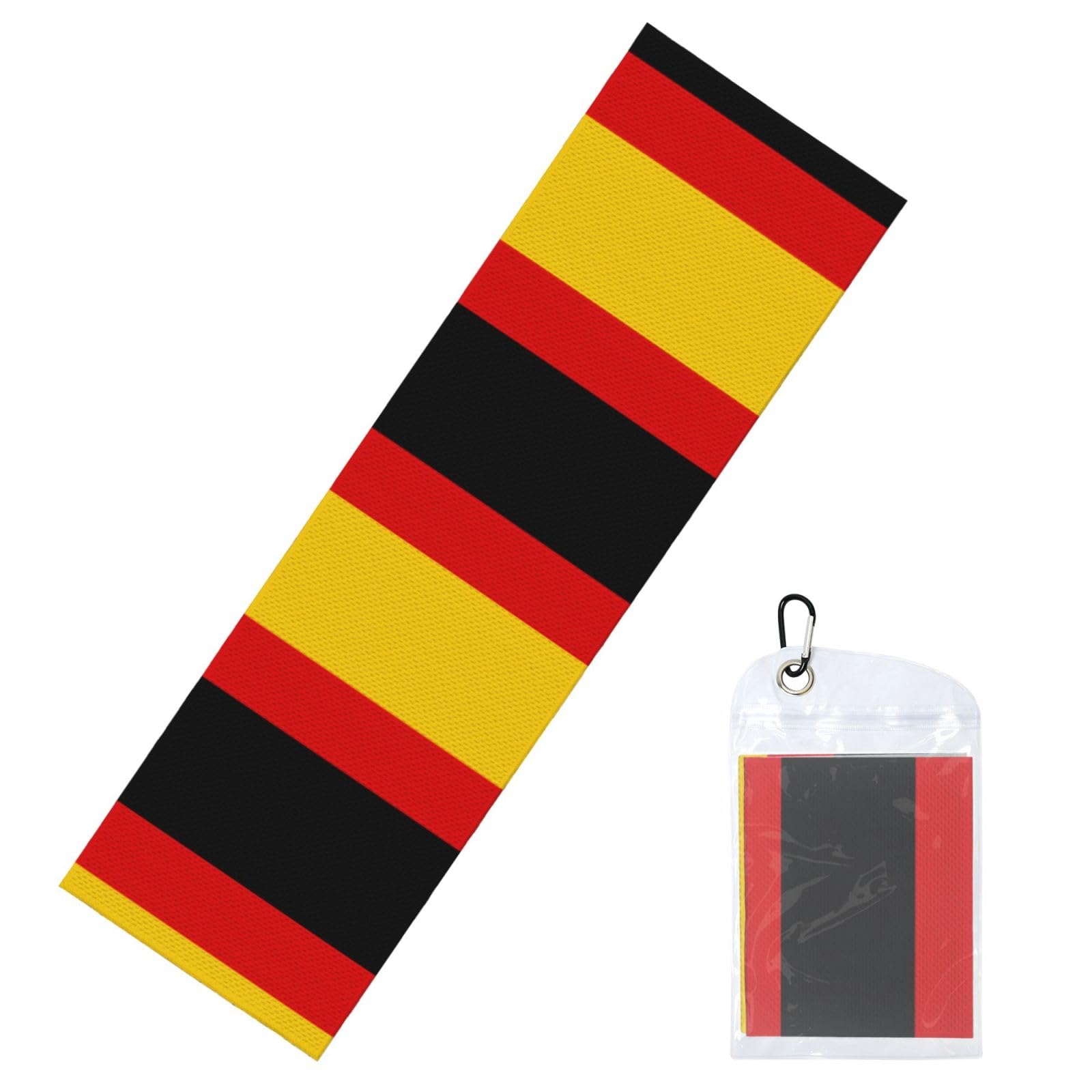 HGIUYDRD German flag Print Cooling Sports Towel with PVC Carry Bag for Gym, Beach, Golf and World Cup Events