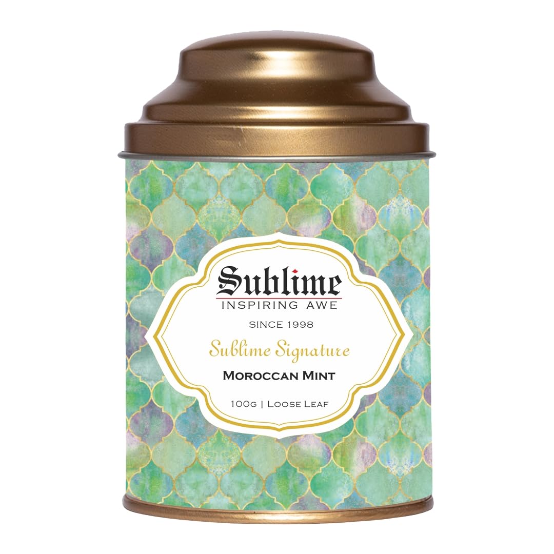 Sublime House Of Tea Moroccan Mint Green Loose Leaf Green Tea|Improves Digestion And Skin Health,100 Grams