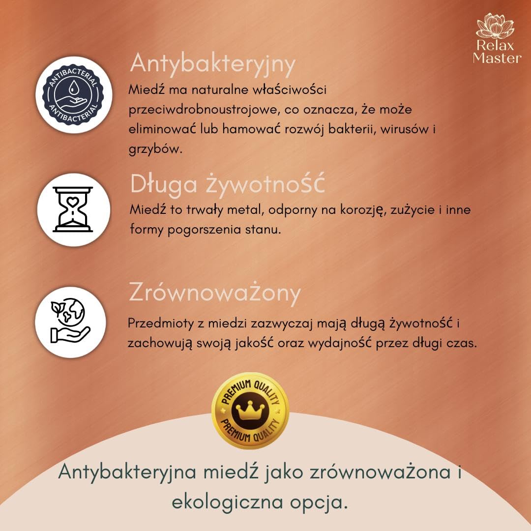 Relax Master® Miedziany Neti Pot Prysznic do Nosa ze Skrobaczką do Języka – Ajurwedyjska Higiena Nosa i Jamy Ustnej – Jala Neti Zestaw do Jogi, Zatok, Alergii – Luksusowe Pudełko Prezentowe