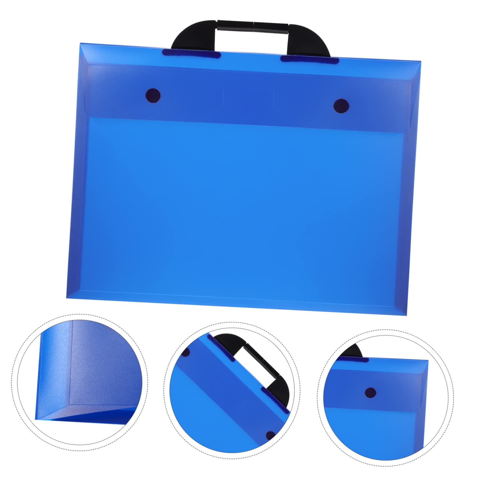 Cartella Portfolio A3 Blu in Plastica Manico per Ufficio, Custodia Portadisegni e Cartellina Rigida per Opere e Schizzi