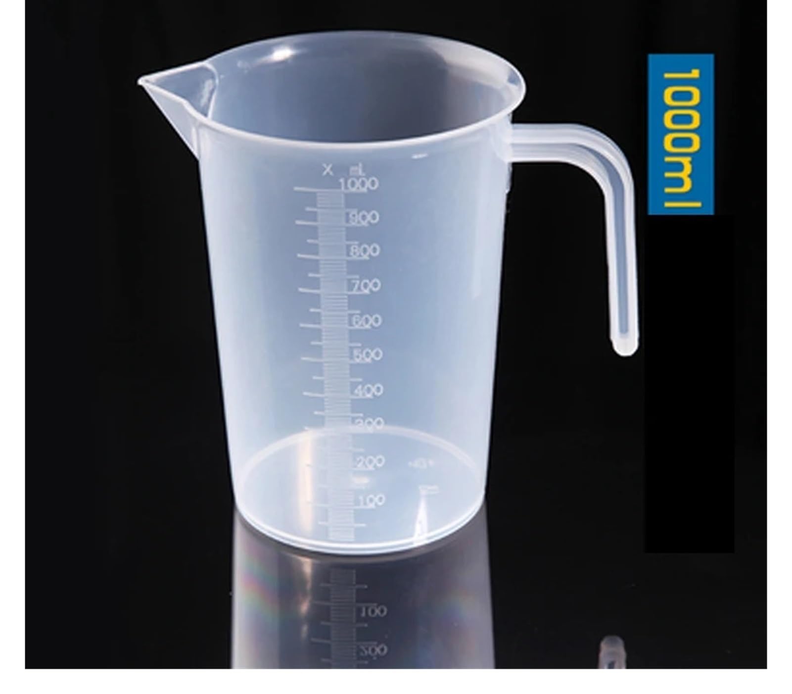1 Set (250 ml, 500 ml, 1000 ml, 2000 ml) Messbecher aus Kunststoff mit Griff, Polypropylen in Lebensmittelqualität, for Schule, Labor, Küche