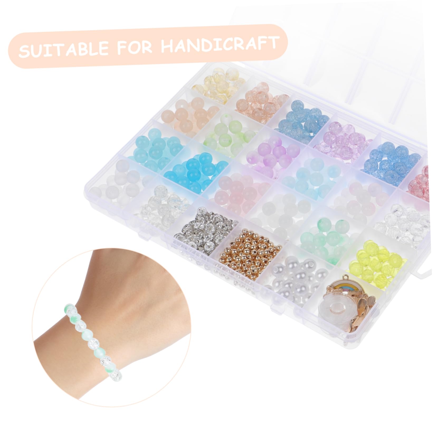 SHINEOFI Kit Per La Creazione Di Gioielli Con Perline Distanziatrici Colorate Da 670 Pezzi Per Braccialetti E Collane Artigianali