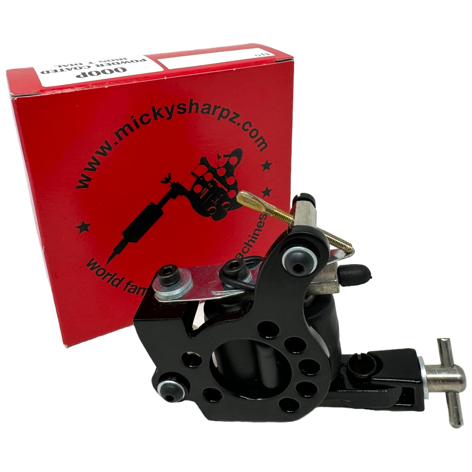 INKgrafiX® IG68347 Mickey Sharpz Machine 000P Powder Coated Iron T Dial Tattoo Machine DE - The One!