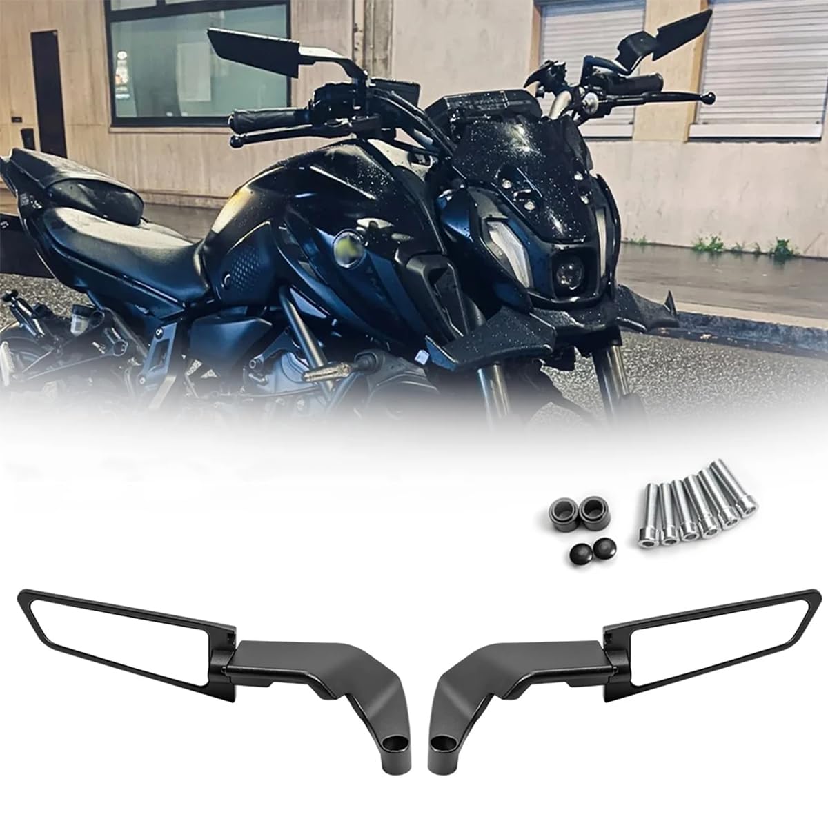 Espejos retrovisores universales ajustables para manillar de motocicleta, espejos laterales para motocicleta, espejos laterales Stealth Wind para Z650 Z900 Z1000 D/uke 390 790 1290 MT07 MT09