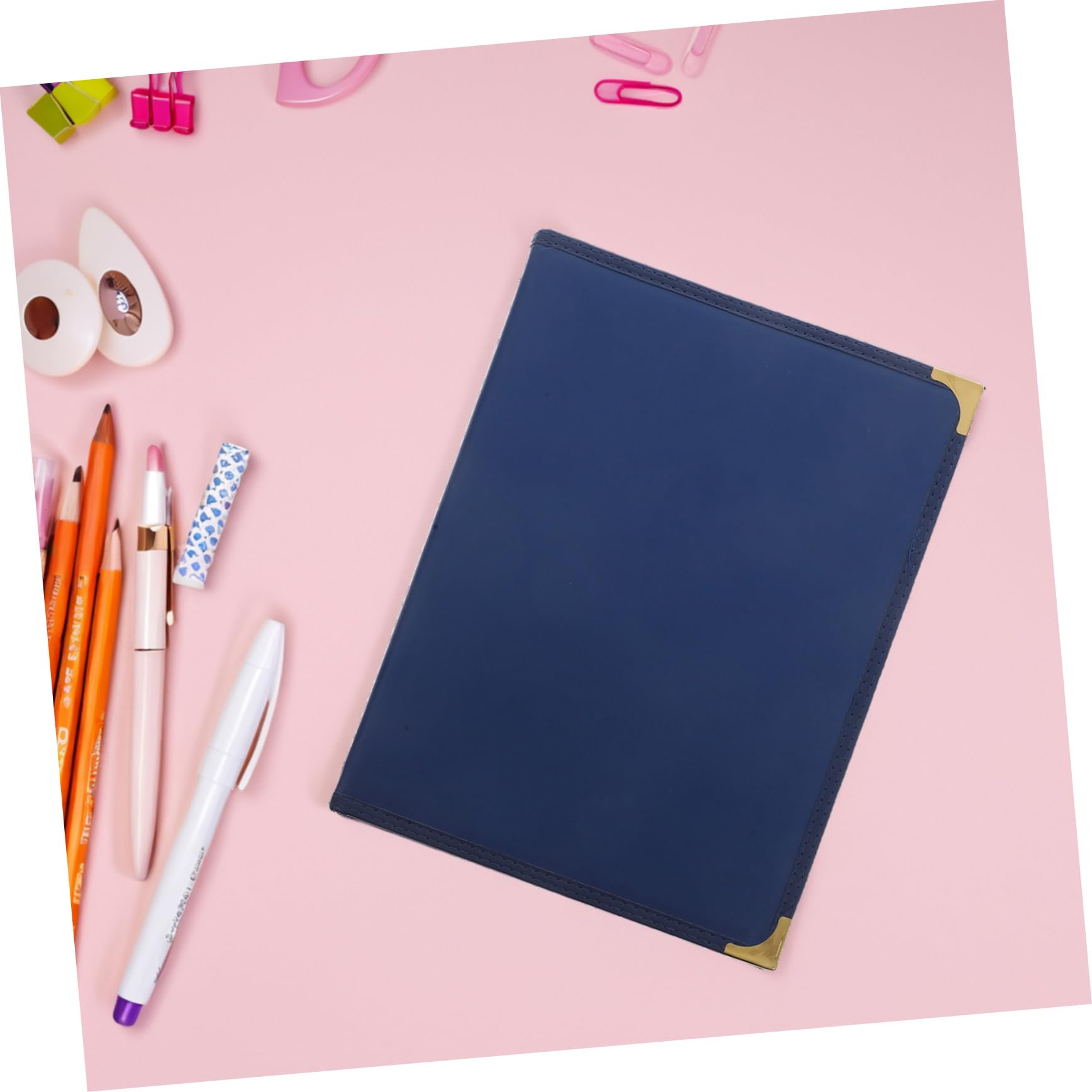 Portamenús para Restaurante de 4 Páginas, 2 Piezas, Pu/pvc Azul | Fundas Transparentes, Uso en Bares y Comedores, Estilo Clásico y Simple, Limpieza Sencilla
