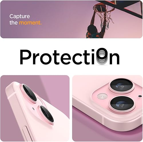 Miniatura 3 de Spigen GlasTR EZ Fit Optik Pro - Protector de pantalla para lente de cámara diseñado para iPhone 15 PlusiPhone 15 compatible con fundas, color rosa