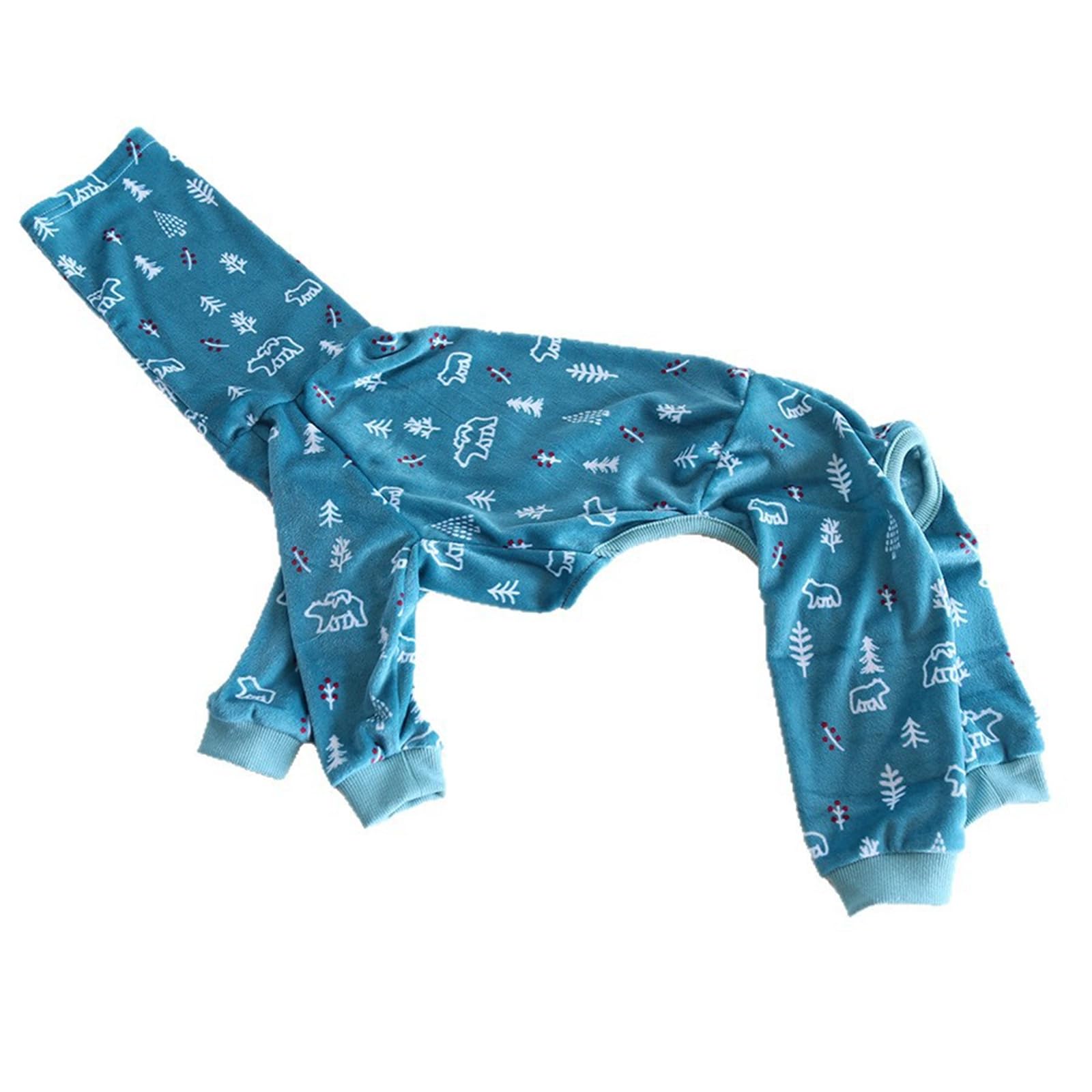 Pigiama leggero per cani levriero italiano, dolcevita whippet a quattro gambe in cotone morbido per cani tuta da casa per cani, blu_XXL