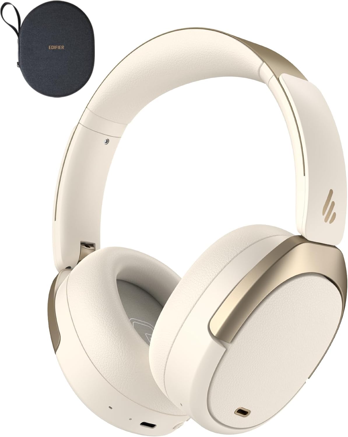 Edifier WH950NB Gen 2 Wireless Hybrid Active Noise Cancelling Headphones, Hi-Res Audio with LDAC 8-Level ANC, Spatial Sound 80H Playtime Bluetooth 5.4 Foldable 3.5mm AUX, Travel Case - Ivory