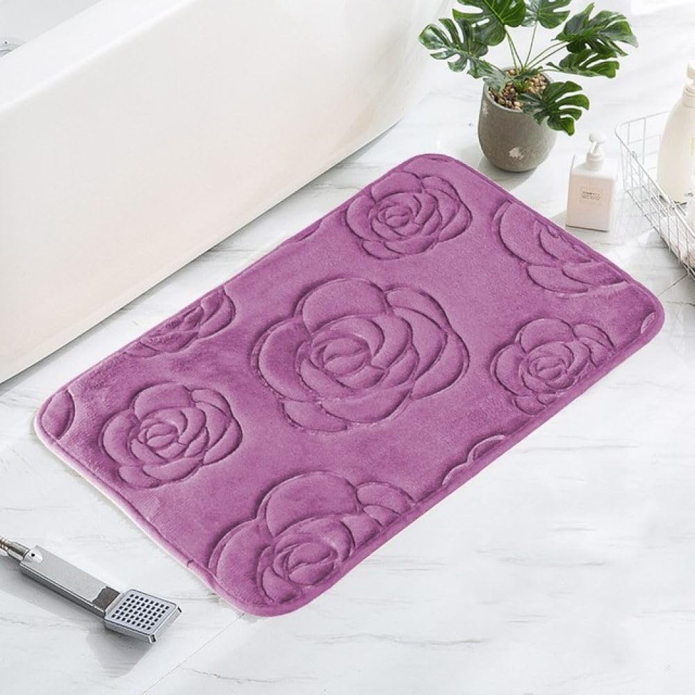 IsolaY 1 pezzo rosa tappetino bagno assorbimento d'acqua tappetino bagno zerbino camera da letto tappeto tappetino, viola, 500MMx800MM